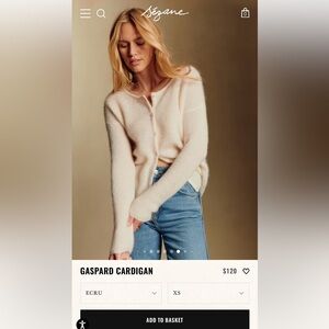 Sezane Gaspard Cardigan Ecru XS -NWOT